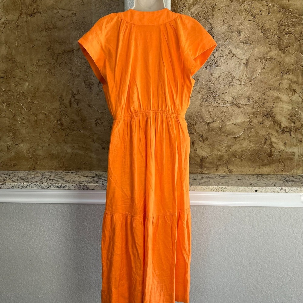 NWT Anthropologie The Renee Midi Dress Small Button Front Flutter Sleeve $168‎ - Picture 5 of 10